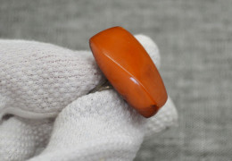 Vintage Silver Ring With Natural Amber - Bagues