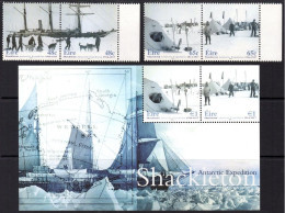 Irlande ( Eire ) 1574/77 Et Bf 53 Expedition Shackleton, Voilier, Chien - Polarforscher & Promis