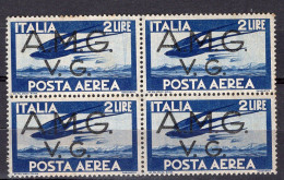 Z6634 - VENEZIA GIULIA AMG VG Aerea SASSONE N°3 ** Quartina - Mint/hinged