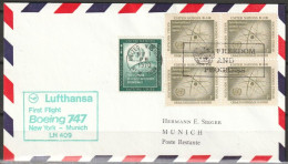 BRD Flugpost / Erstflug LH 409 Boeing 747 New York - München 1.11.1970 Ankunftstempel 2.11.70 ( FP 34) - Premiers Vols