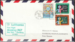 BRD Flugpost / Erstflug LH 401 Boeing 747 New York - Hamburg 1.11.1970 Ankunftstempel 2.11.70 ( FP 37) - Primeros Vuelos