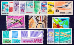 SAN MARINO 1963-78 POSTA AEREA 18 ESEMPLARI DIFFERENTI (Sass. 139-57) NUOVI INTEGRI OFFERTA! - Poste Aérienne