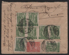 GREECE 1910s MAILED COVER FROM CRETE & 9 STAMPS ON - Cartas & Documentos