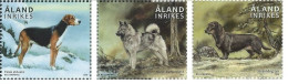 Aland Islands Åland Finland 2015 Dogs Strip Of 3 Stamps Mint - Neufs