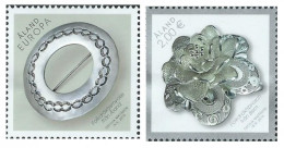 Aland Islands Åland Finland 2015 Jewelry Brooches Joint With Switzerland Set Of 2 Stamps Mint - Nuevos