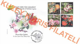 2014 TURKISH CYPRUS ZYPERN CHYPRE CIPRO "Fruit Tree Flowers" FDC - Brieven En Documenten