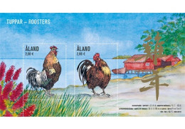 Aland Islands Åland Finland 2016 Roosters China New Year Set In Block Mint - Agriculture