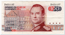 LUXEMBOURG,100 FRANCS,1980,P.57,VF - Luxemburg