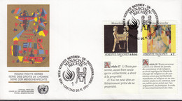 UNO  WIEN  123-124, Französisch, FDC, Menschenrechte, 1991 - FDC