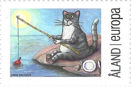 Aland Islands Åland Finland 2014 Cat Summer Fishing Stamp Mint - Ongebruikt