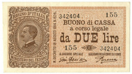 2 LIRE BUONO DI CASSA EFFIGE VITTORIO EMANUELE III 14/03/1920 SUP - Andere