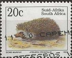 SOUTH AFRICA 1993 Endangered Fauna - 20c. - Southern African Hedgehog FU (Latin Name) - Gebraucht