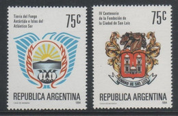Argentina 1994 Tierra Del Fuego And San Luis Province Shields Two Stamps MNH - Neufs