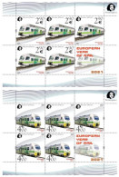 Finland Finnland Finlande 2021 European Year Of Rail Local Trains Peterspost Set Of 2 Sheetlets Mint - Hojas Bloque