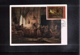 Russia USSR 1976 Art - Rembrandt Painting Interesting Maximum Card - Rembrandt