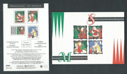 Canada Greeting Cards (# 1339 To 1342) - Christmas 1991 - Personages - Post Office Cards