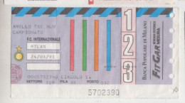 24/03/1991  INTER -MILAN  #  Calcio  #  Ingresso  Stadio / Ticket  5702390 - Eintrittskarten