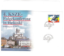 1992  Finnland Sonderumschlag Mit Passender Marke Zur 4. KSZE-Folgekonferenz In Helsinki - Cartas & Documentos