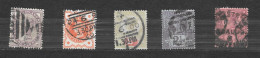 Gran Bretagna Great Britain  YT N° 73 91 94 95 100  - Anno 1881 1887 - Used Stamps