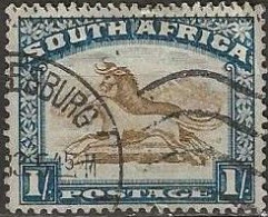 SOUTH AFRICA 1926 Black And Blue Wildebeest -  1s. - Brown And Blue FU - Used Stamps