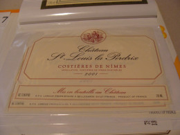 Etiquette De Vin Jamais Collée Wine Label  Weinetikett 1 Etiquettes Languedoc Roussillon Costieres De Nimes St Louis - Languedoc-Roussillon