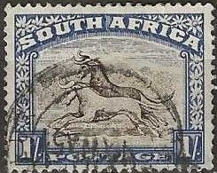 SOUTH AFRICA 1933 Black And Blue Wildebeest -  1s. - Brown And Blue FU - Used Stamps