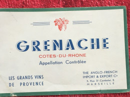 Grenache Vins De Provence Bistrot & Alimentation Etiquette Vin & Champagne Vignobles Côtes Du Rhône - Côtes Du Rhône