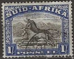 SOUTH AFRICA 1933 Black And Blue Wildebeest -  1s. - Brown And Blue FU (Suid-Afrika) - Used Stamps