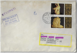 Vatican 1979 Airmail Cover Sent To Blumenau Brazil 2 Stamp Sculpture Series Pericles And Laokoon - Brieven En Documenten