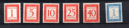 Netherlands New Guinea 1957 Old Set Tax Stamps (Michel P 1/6) MLH - Nouvelle Guinée Néerlandaise