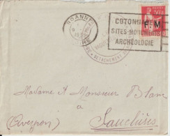 1935 - PAIX SURCHARGE FM ! SEUL Sur LETTRE Du DETACHEMENT Du 38° RI De ROANNE (LOIRE) ! => SAUCLIERES - 1932-39 Paz