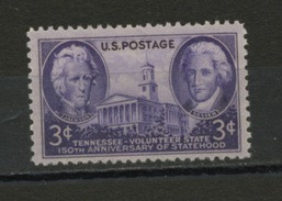 USA - 150 ANS DU TENNESSEE N° Yt 493** - Unused Stamps