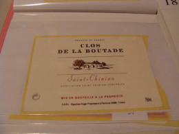 Etiquette De Vin Jamais Collée Wine Label  Weinetikett 1 Etiquettes Languedoc Roussillon Saint Chinian Clos La Boutade - Languedoc-Roussillon