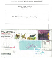 TP Oiseaux Buzin S/L.Recommandée Obl.Antwerpen 2004 > Schilde 2 Labels Afwezig Bericht Gelaten + Niet Afgehaald - Covers & Documents