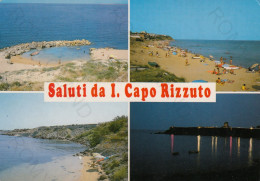 CARTOLINA  ISOLA CAPO RIZZUTO,CROTONE,CALABRIA-SALUTI-MARE,ESTATE,VACANZA,SPIAGGIA,BARCHE,BELLA ITALIA,VIAGGIATA 1987 - Crotone