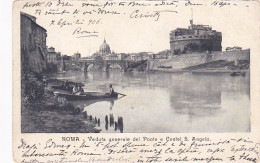 ROMA BRIDGE, TIBER RIVER BANKS, SAN ANGELO CASTLE, BOATS, PEOPLE - Castel Sant'Angelo