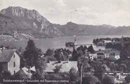 GMUNDEN PARTIAL TOWN PANORAMA, LAKE, MOUNTAIN - Gmunden