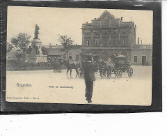 Europe-Belgique-BRUXELLES-Une Vue Animée De L'Exterieur De La GARE De LUXEMBOURG En 1900-Attelages - Chemins De Fer, Gares