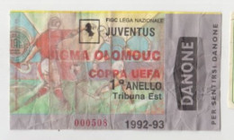 1992/93 JUVENTUS - SIGMA OLOMOUC  # Coppa UEFA , Calcio  #  Ingresso  Stadio / Ticket  000508 - Eintrittskarten