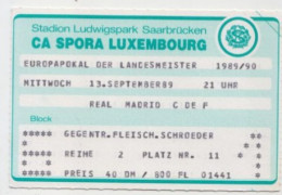 1989/90 SPORA LUXEMBOURG - REAL MADRID   # Calcio  #  Ingresso  Stadio / Ticket  01441 - Eintrittskarten