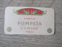 PETITE CARTE PARFUM POMPEIA L T PIVER PARIS CALENDRIER 1914 DOS - Publicités Parfum (journaux)