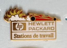 Pin's HP Hewlett Packard Stations De Travail F1 Signé Pulsions Graphiques - Informatica