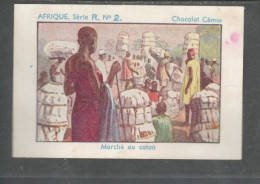 Chromo Afrique Occidentale Marché Au Coton Chocolat CEMOI  Bien 75 X 50 Mm  Colonies Françaises - Other & Unclassified