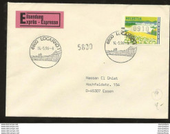 235 - 49 - Enveloppe Exprès Envoyée De Locarno 1996 - Timbre D'automate - Sellos De Distribuidores