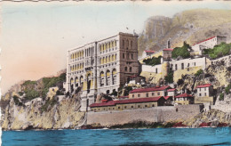 MONACO.  CPA. LE MUSEE OCEANOGRAPHIQUE. ANNEE 1955 + TEXTE + TIMBRE - Museo Oceanográfico