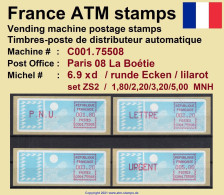 France ATM Stamps C001.75508 Michel 6.9 Zd Series ZS2 Neuf / MNH / Crouzet LSA Distributeurs Automatenmarken Frama Lisa - Vignette [ATM]