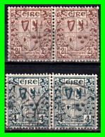 IRLANDA - ( IRELAND – EIRE ) 2 PAREJAS DE SELLOS AÑO 1940 – 1946 ESCUDO NACIONAL - Gebraucht