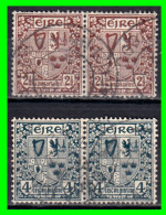 IRLANDA - ( IRELAND – EIRE ) 2 PAREJAS DE SELLOS AÑO 1940 – 1946 ESCUDO NACIONAL - Gebruikt