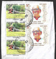 India 2021-22 Women Indian Army , Gun, War, Empowerment, Dattopant Thengadi,Economics, Rs 10x3 + Rs 5x2 USED Inde Indien - Used Stamps