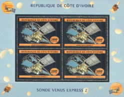 Ivory Coast 2005, Space, Sonda Venus Express 2, 4val In BF SILVER - Côte D'Ivoire (1960-...)